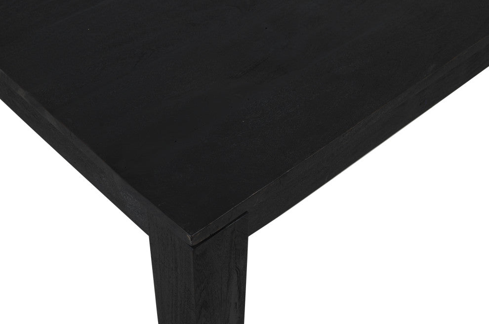 Fernious 84" Dining Table, Dark Gray Finish on Solid Mango Wood