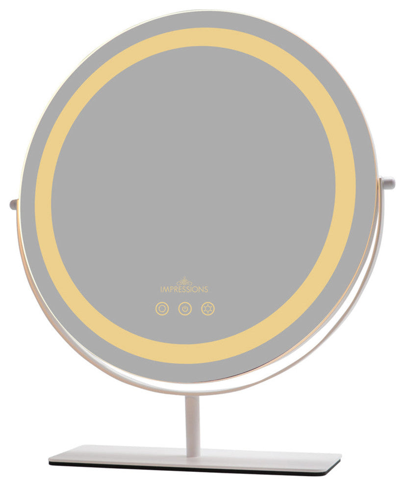 Aura Tri Tone LED Makeup Mirror, White