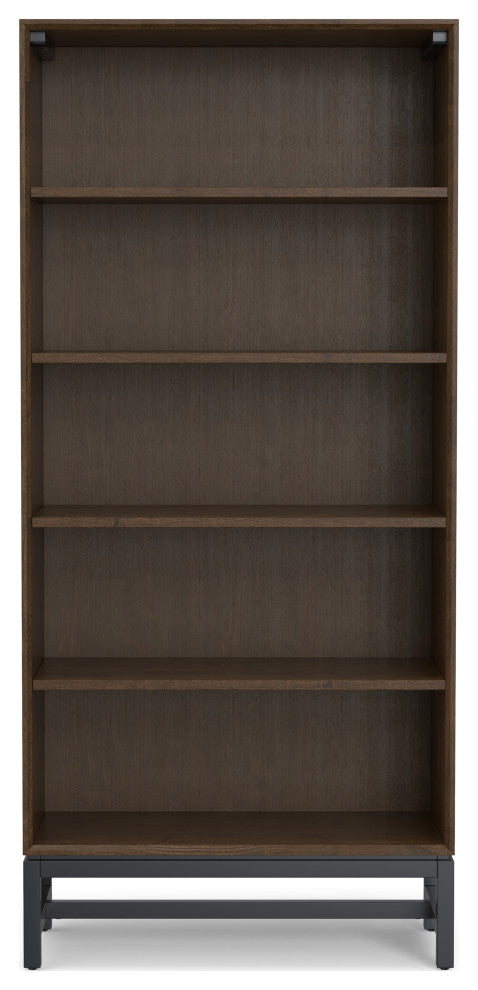 Banting SOLID HARDWOOD Mid Century Open Shelf Bookcase in Walnut Brown