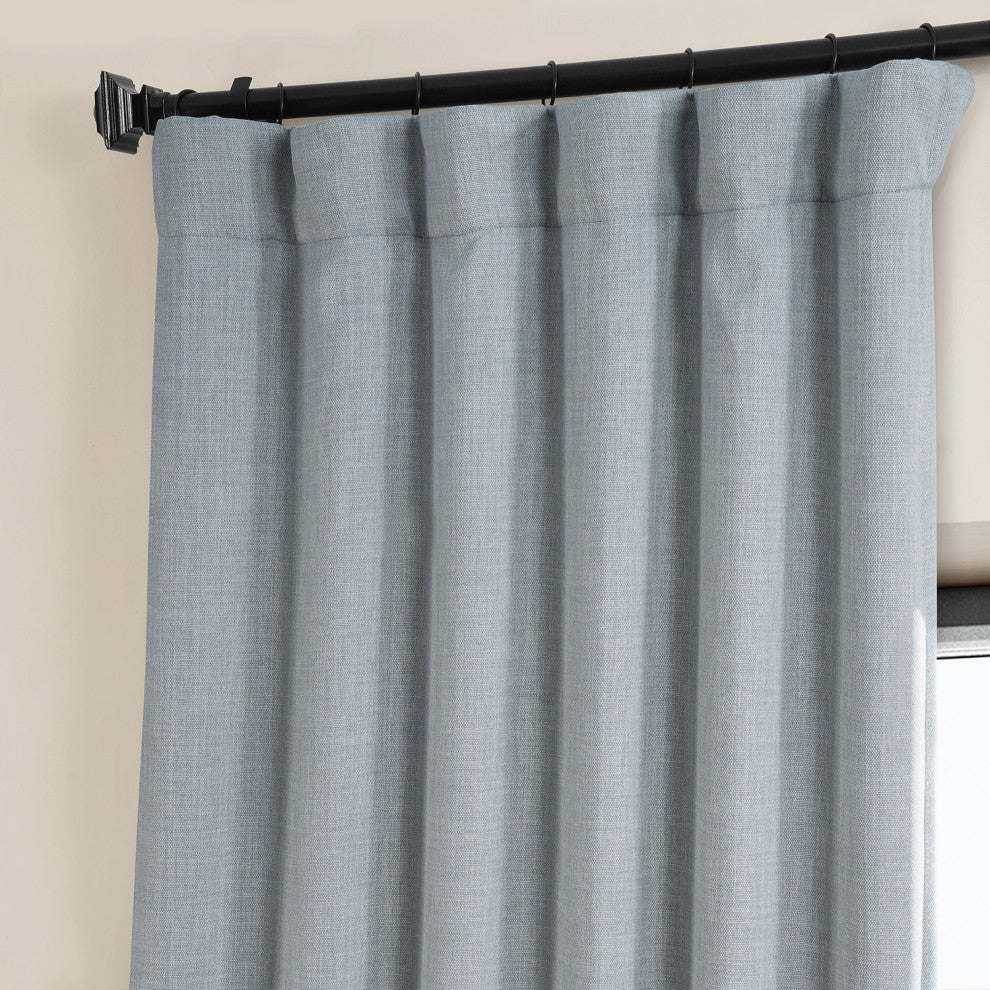Faux Linen Darkening Curtain Single Panel, Heather Gray, 50"x120"