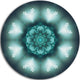 Green Fractal Flower Mandala Shape, Floral Disc Metal Wall Art, 11"