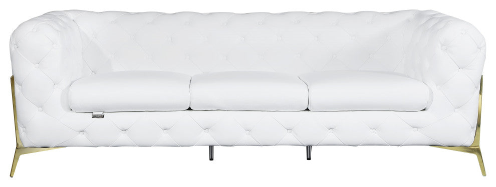 Angelica Italian Leather 2 Chair Set, White