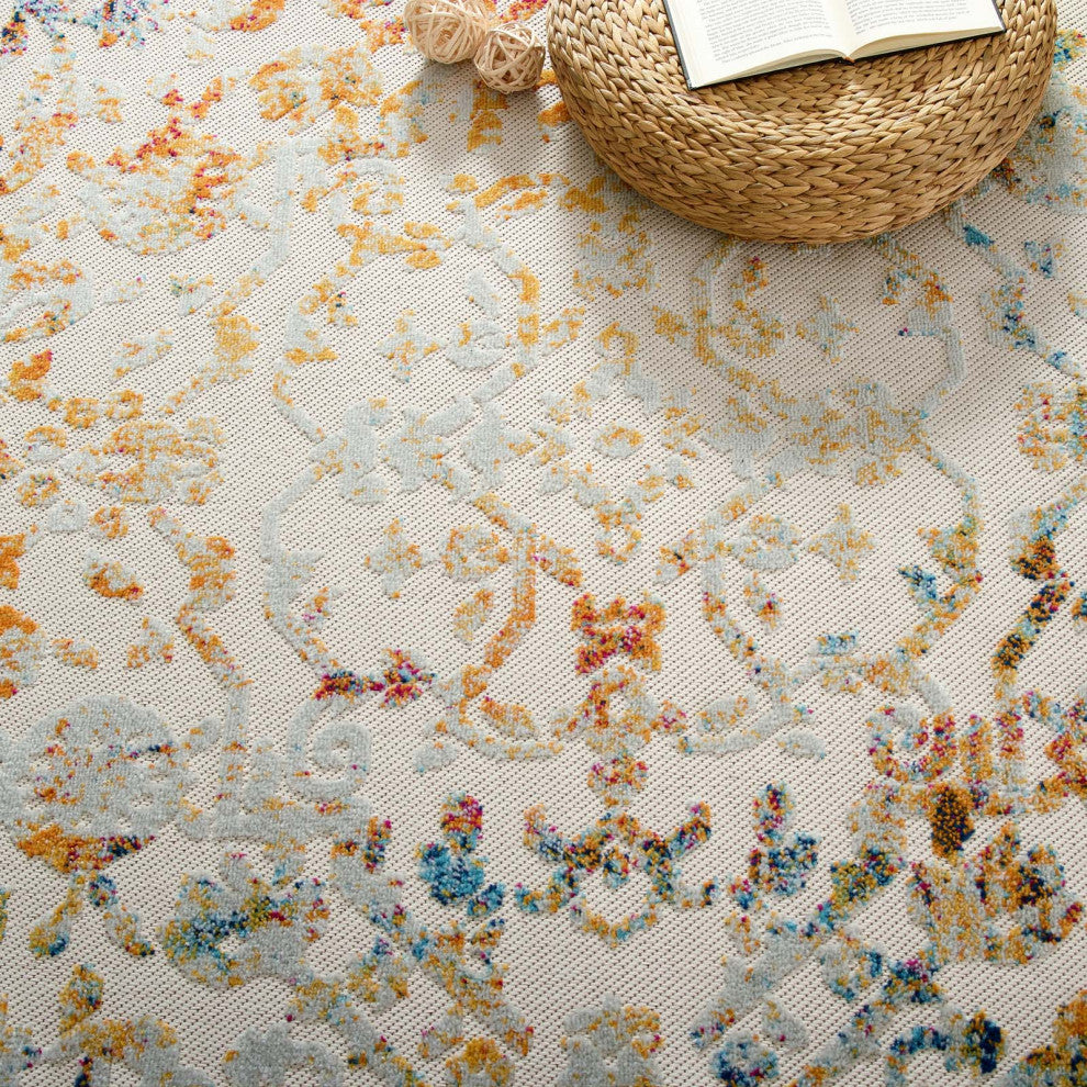 Reflect Primrose Ornate Floral Lattice 8x10 Indoor/Outdoor Area Rug R-1179A-810
