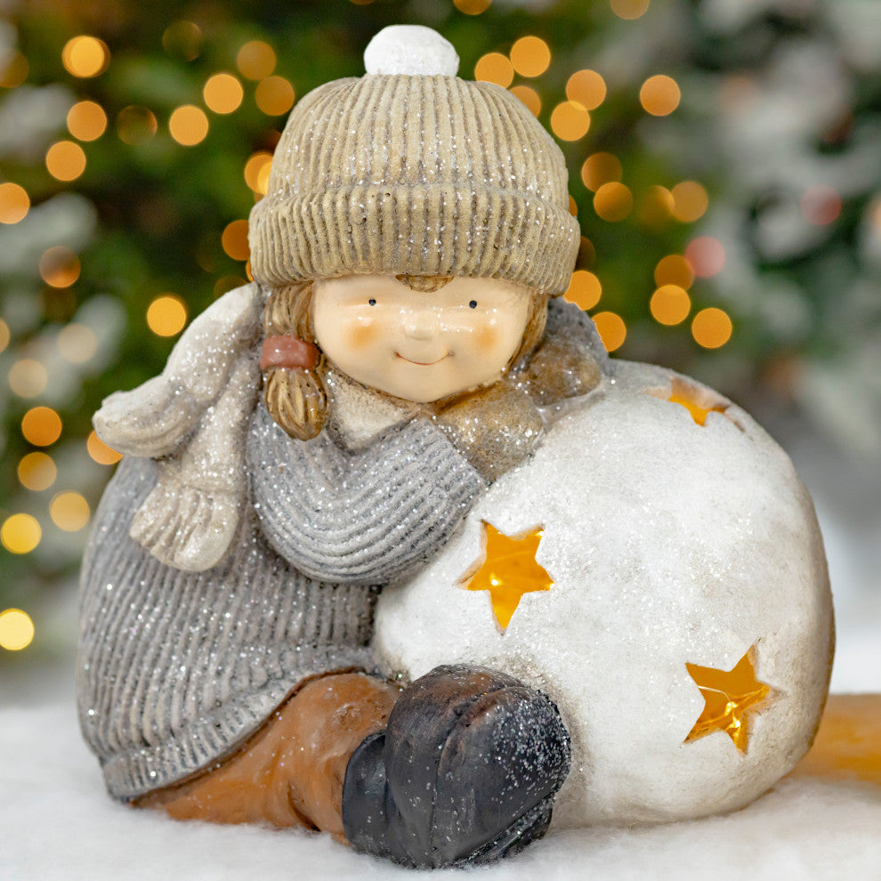 Tushkas Boy and Girl With Snowballs