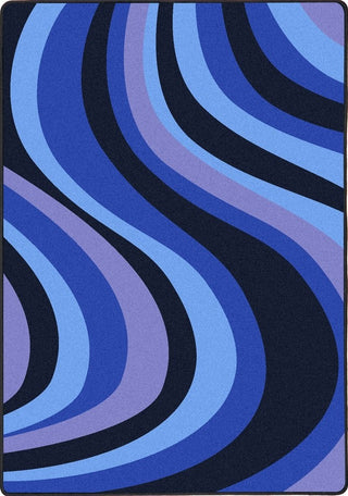 Kid Essentials Rug, on the Curve, 3'10"x5'4", Blue