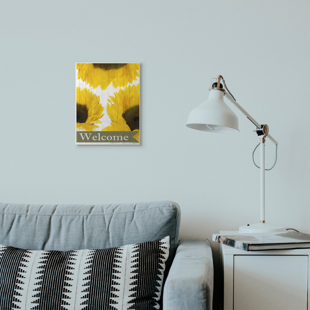 Sunflower Welcome Yellow Flowers Painting, 10"x15"