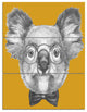 Koala with Glasses and Bow Tie, Contemporary Animal Art Canvas, 28x36, 3 Panels