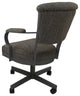 Set of 4, Miami Swivel Metal Caster Chairs, Reading Base, Plumley Cocoa, Gray