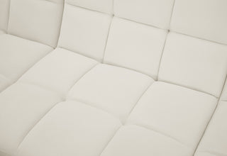 Relax Velvet Upholstered 5-Piece L-Shaped Modular Sectional, Cream