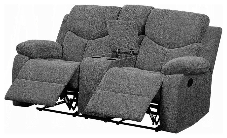 ACME Kalen Loveseat with Console (Motion) in Gray Chenille