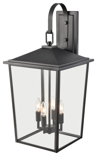 4 Light 13 in. Powder Coated Black Outdoor