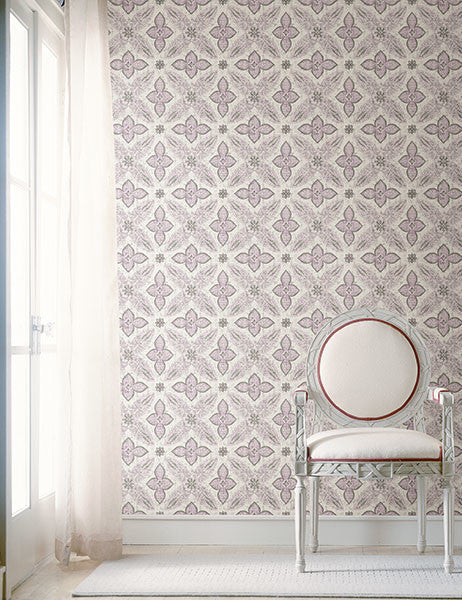Geometric Bohemian Wallpaper, Light Lavender, Bolt