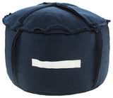 Solid Textured Indoor Outdoor Pouf with Handles