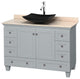 Acclaim Oyster Gray Vanity, 48", Arista Black Granite, Ivory Marble