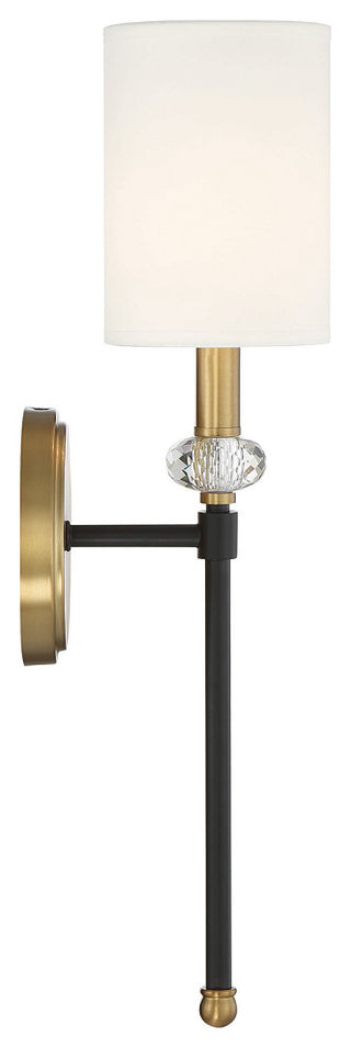 Tivoli 1-Light Wall Sconce, Matte Black With Warm Brass Accents