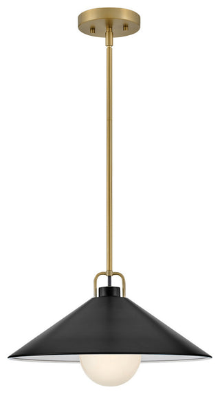Lark 84437 Milo 1 Light 16"W Pendant - Lacquered Brass / Black