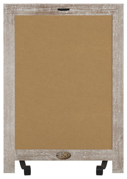 Canterbury Magnetic Chalkboard WithMetal Scrolled Legs, Hang or Countertop Board, 12" X 17" - Weathered Brown