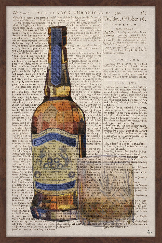 "Whiskey Poured" Framed Painting Print, 24"x36"