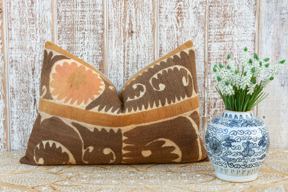 Zalla Thuja Suzani Lumbar Pillow