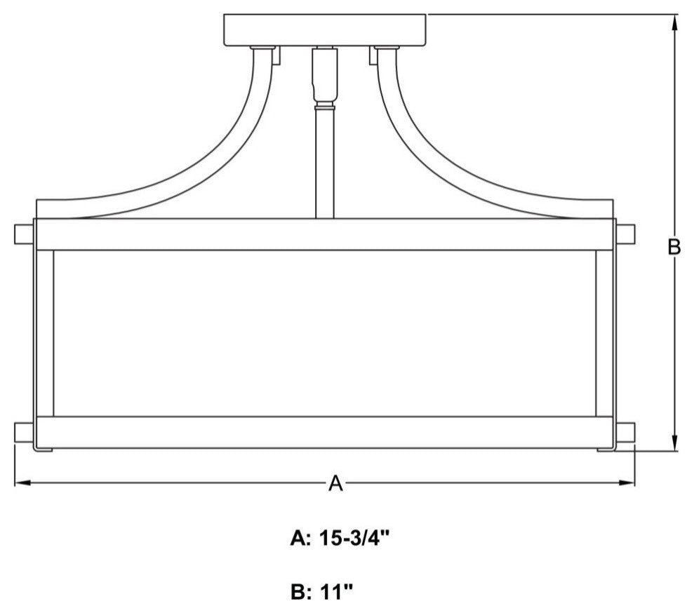 Vaxcel Holbrook 16" Semi-Flush Mount, Noble Bronze