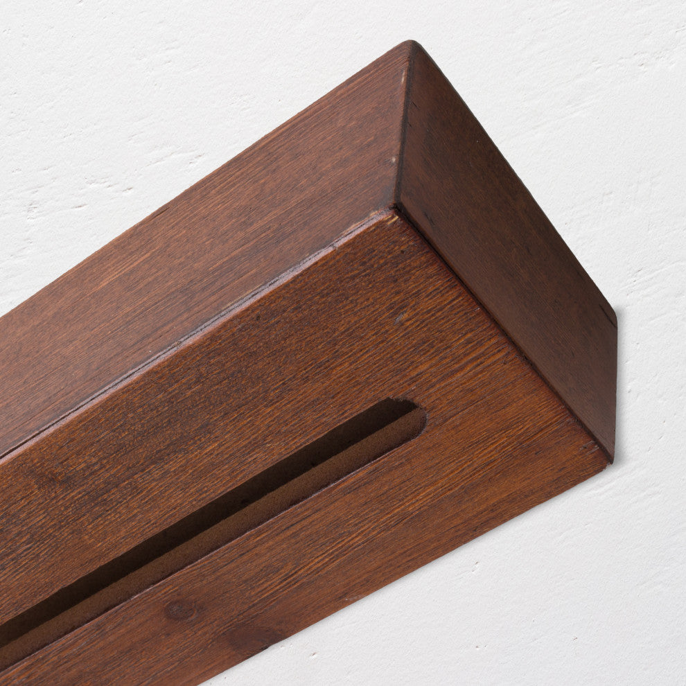 American Art Decor Wooden Wall-Mounted Floating Wine Glass Shelf