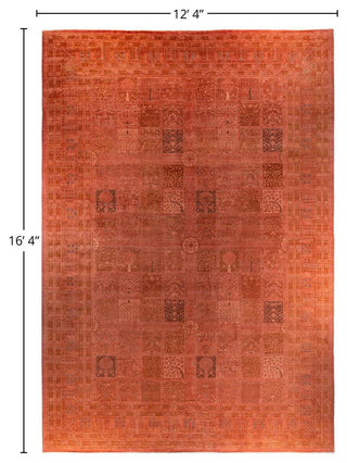 Overdyed, One-of-a-Kind Hand-Knotted Area Rug Pink, 12'4"x16'4"