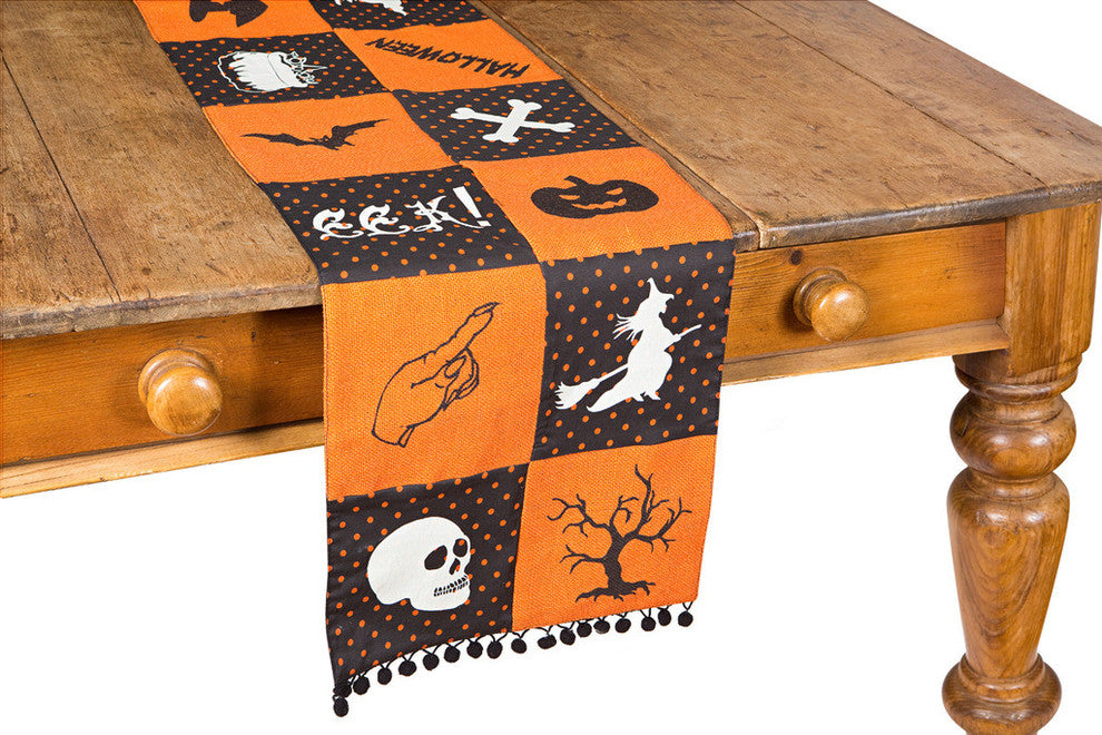 Halloween Patchwork Table Runner, 13"x108"