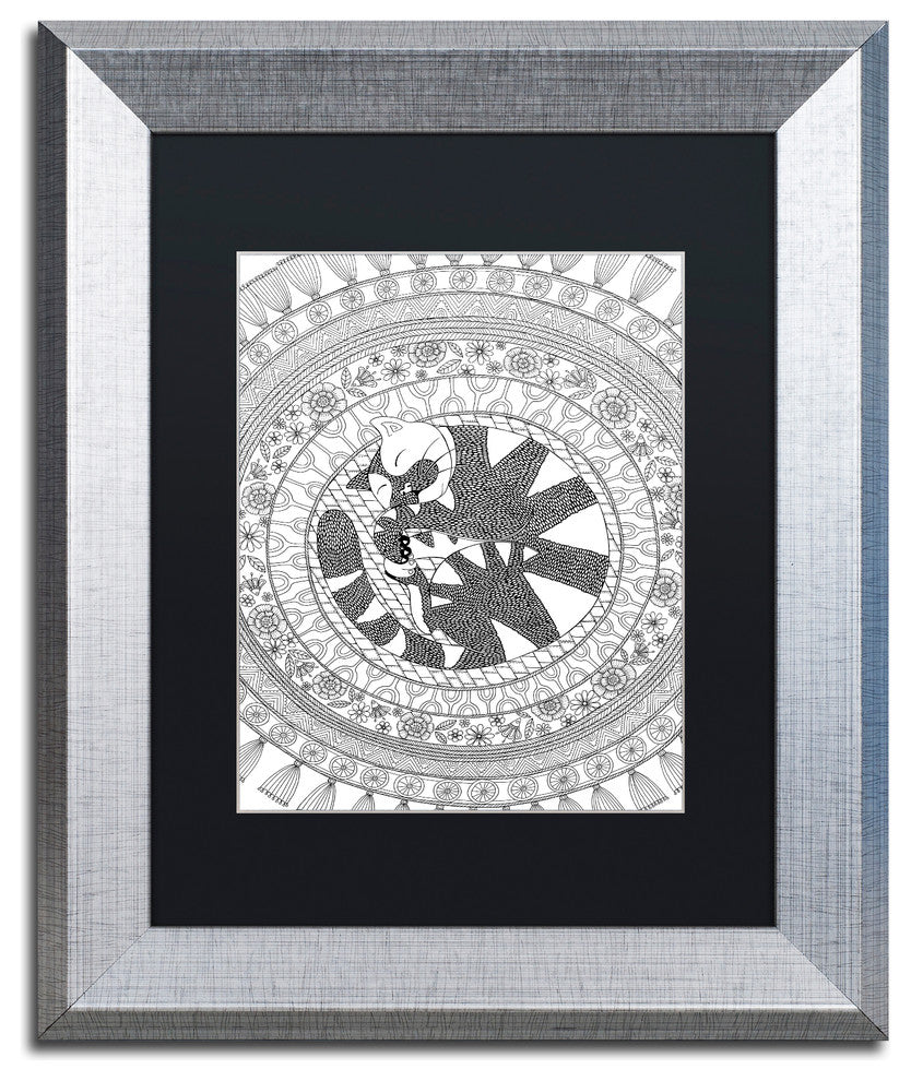 Hello Angel ''Sleepyhead Outlines'' Art, Silver Frame, Black Mat, 14x11