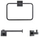 Italia Trieste Series 3 Piece Bathroom Accessory Set in Matte Black
