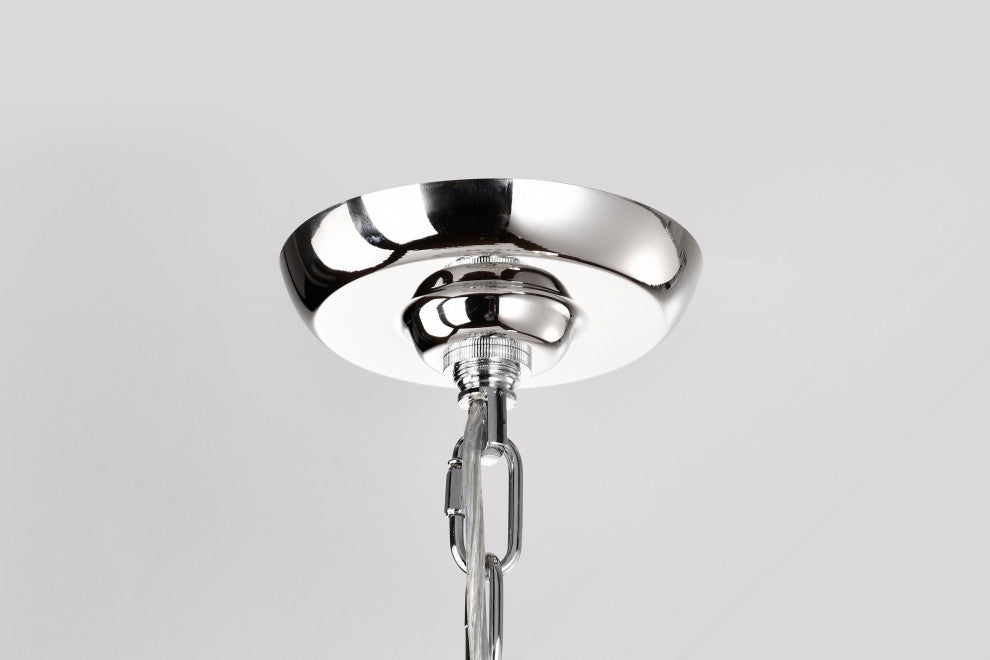 9-Light Stainless Steel Polish Nickel Chandelier