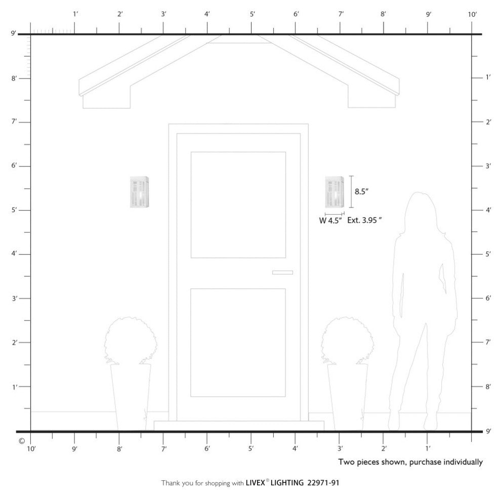 Malmo 1 Light Brushed Nickel Outdoor ADA Small Sconce