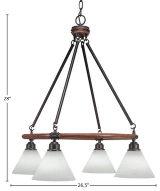 Blacksmith 4-Light Chandelier, White Muslin