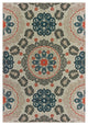 3' X 5' Blue and Gray Damask Indoor Outdoor Area Rug