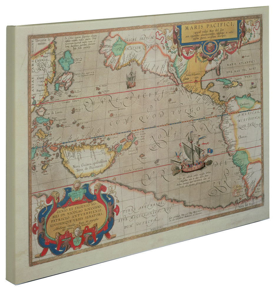 'Map of the Pacific, 1589' Canvas Art by Abraham Ortelius