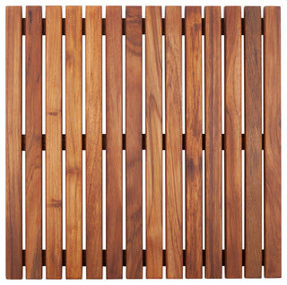 Nordic Style Oiled Teak Shower and Bath Mat 19.6"³x19.6"³