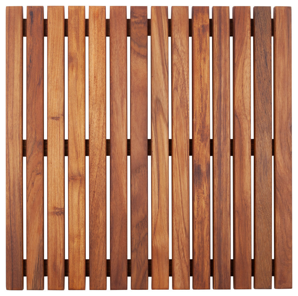 Nordic Style Oiled Teak Shower and Bath Mat 19.6"³x19.6"³
