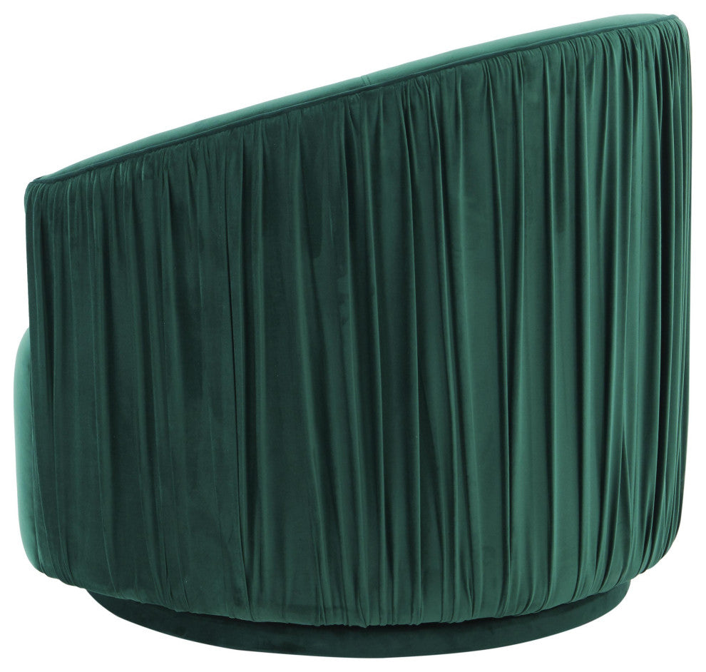 London Forest Green Pleated Swivel Chair