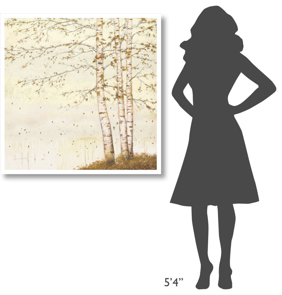 "Golden Birch II Off White" Digital Paper Print by James Wiens, 38"x38"