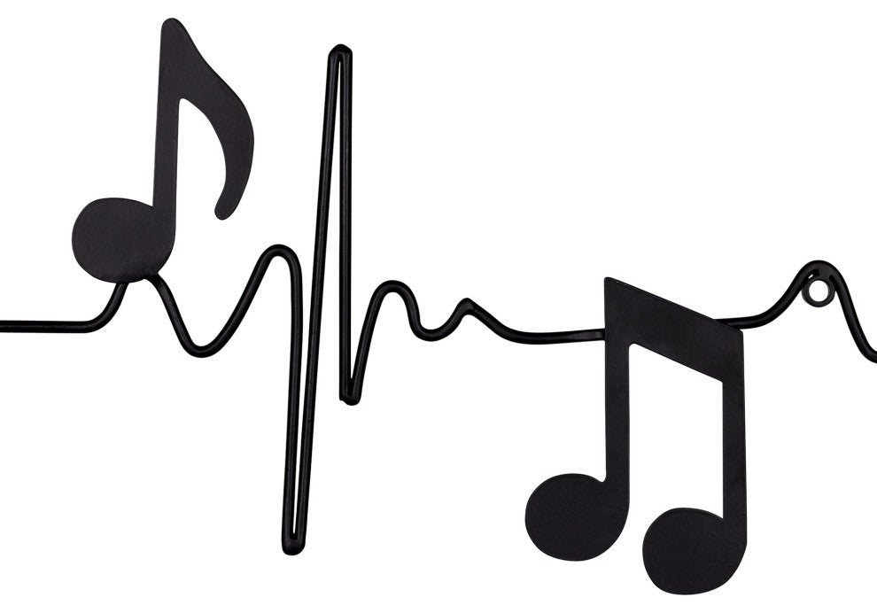 Black Metal Sound Wave Wall D"cor