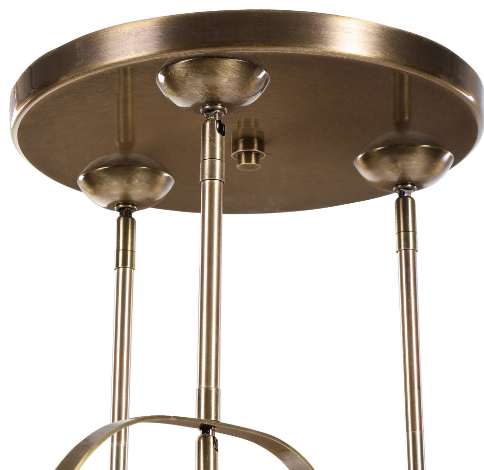 Uttermost Mimas 3-Light Cluster Pendant, Antique Brass, 21541