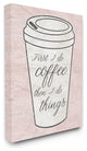 First Coffee Then Things Dusty Rose Pink Marble Canvas Wall Art, 16"x20"