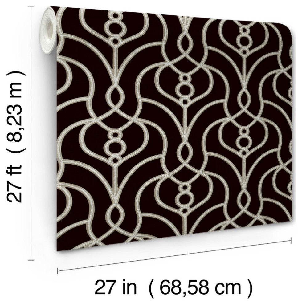 Black Divine Trellis Wallpaper