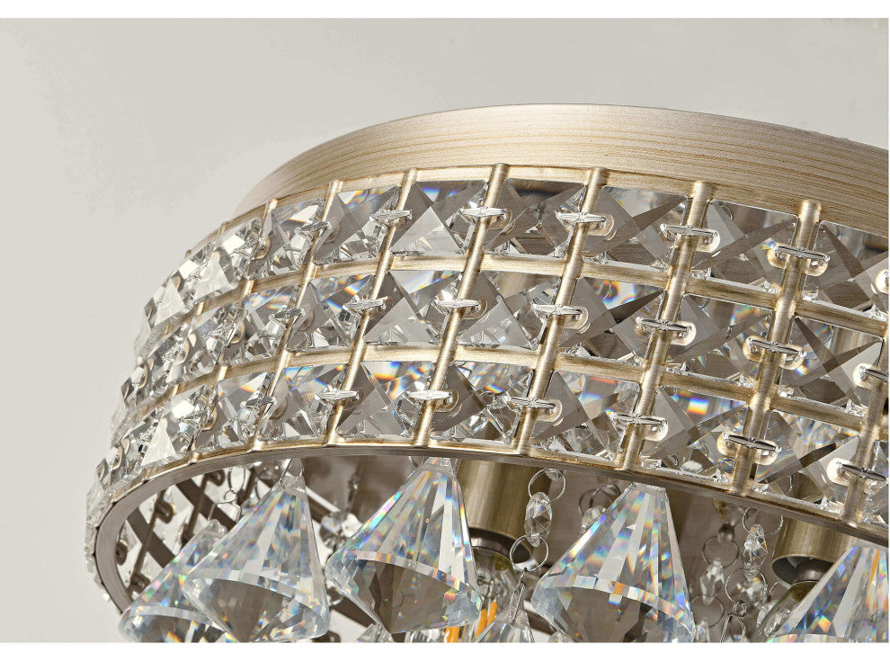 Madilynn Crystal Shade Champagne Flush Mount Chandelier