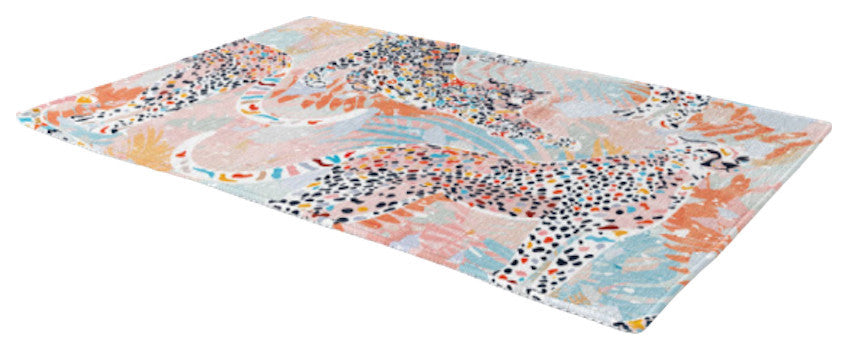 Evamatise Colorful Wild Cats Area Rug, 5'x7'