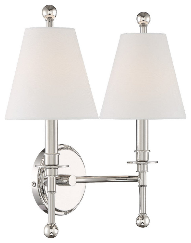 Riverdale 2 Light Polished Nickel Wall Mount