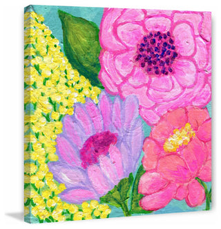 "Four Spring Flowers" Painting Print on Wrapped Canvas, 40"x40"