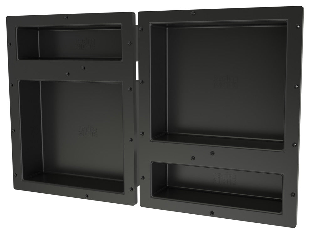 Tile Redi RNQH1620DU-20D Quadruple Niche Set, Recessed Shower Shelves