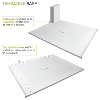 Transolid 63-in L x 35.5-in W Zero Threshold Center Drain Shower Base, Cameo