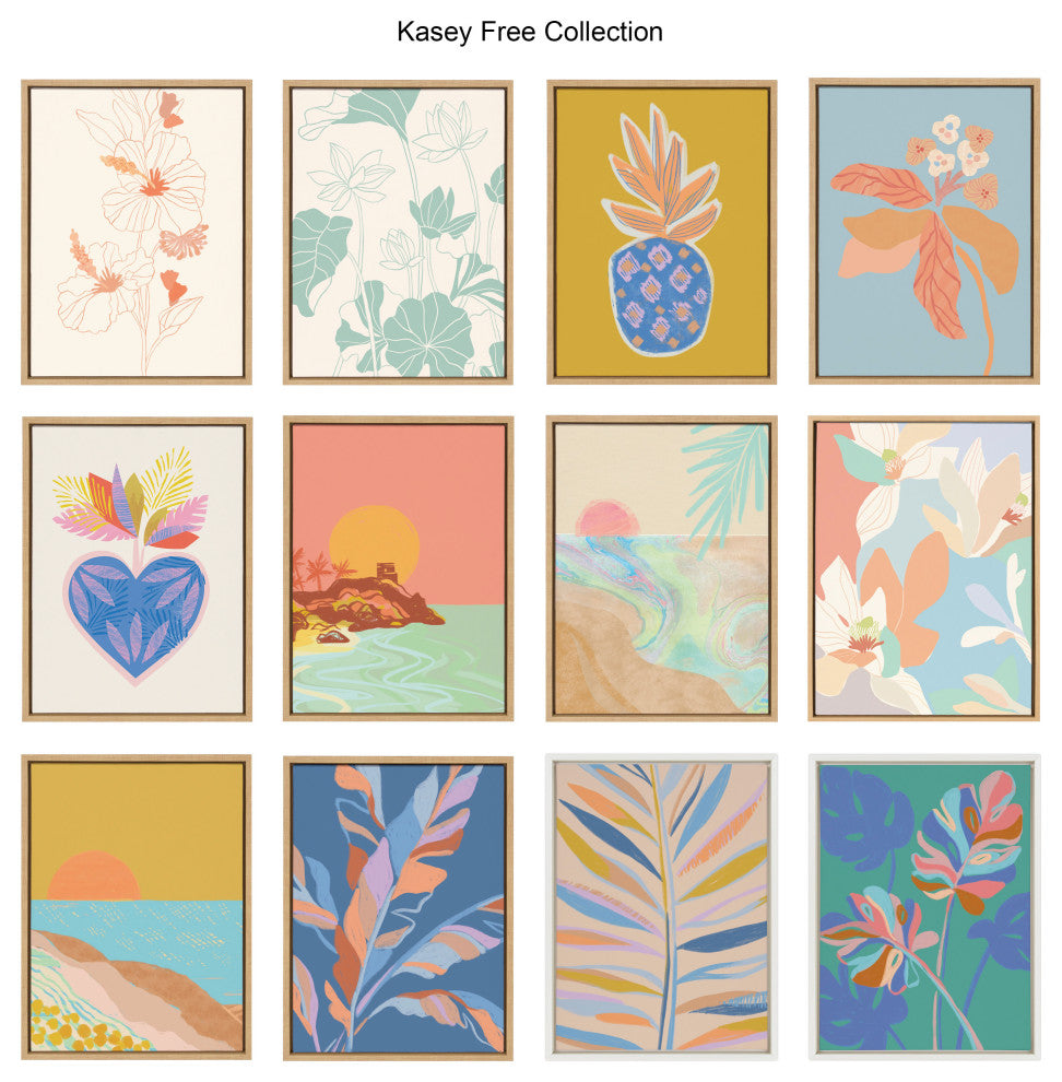 Sylvie Hilo Framed Canvas by Kasey Free, Natural 18x24