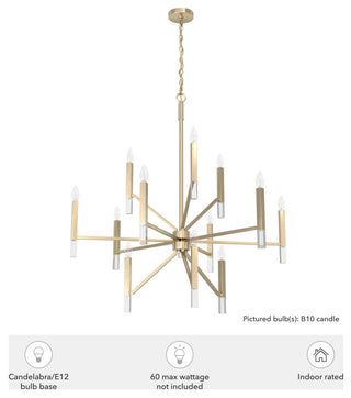 Hunter Sunjai Alturas Gold 12 Light 3-Tier Chandelier Light